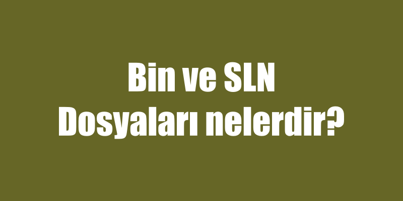 bin  ve sln dosyaları nelerdir?