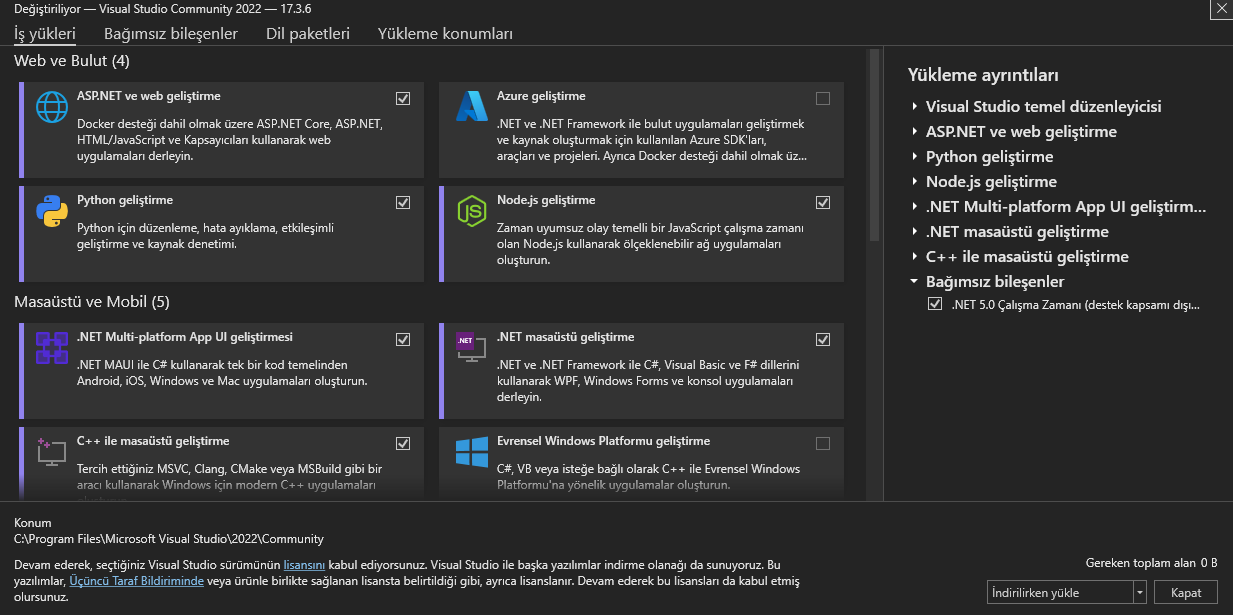 C# Programı geliştirme.